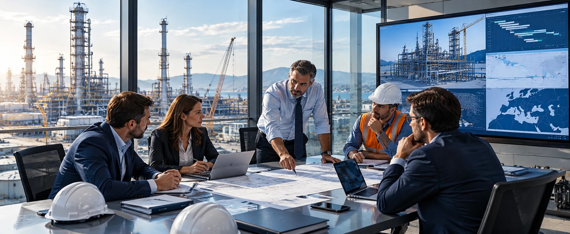 Team IMS riunito per coordinare un progetto industriale