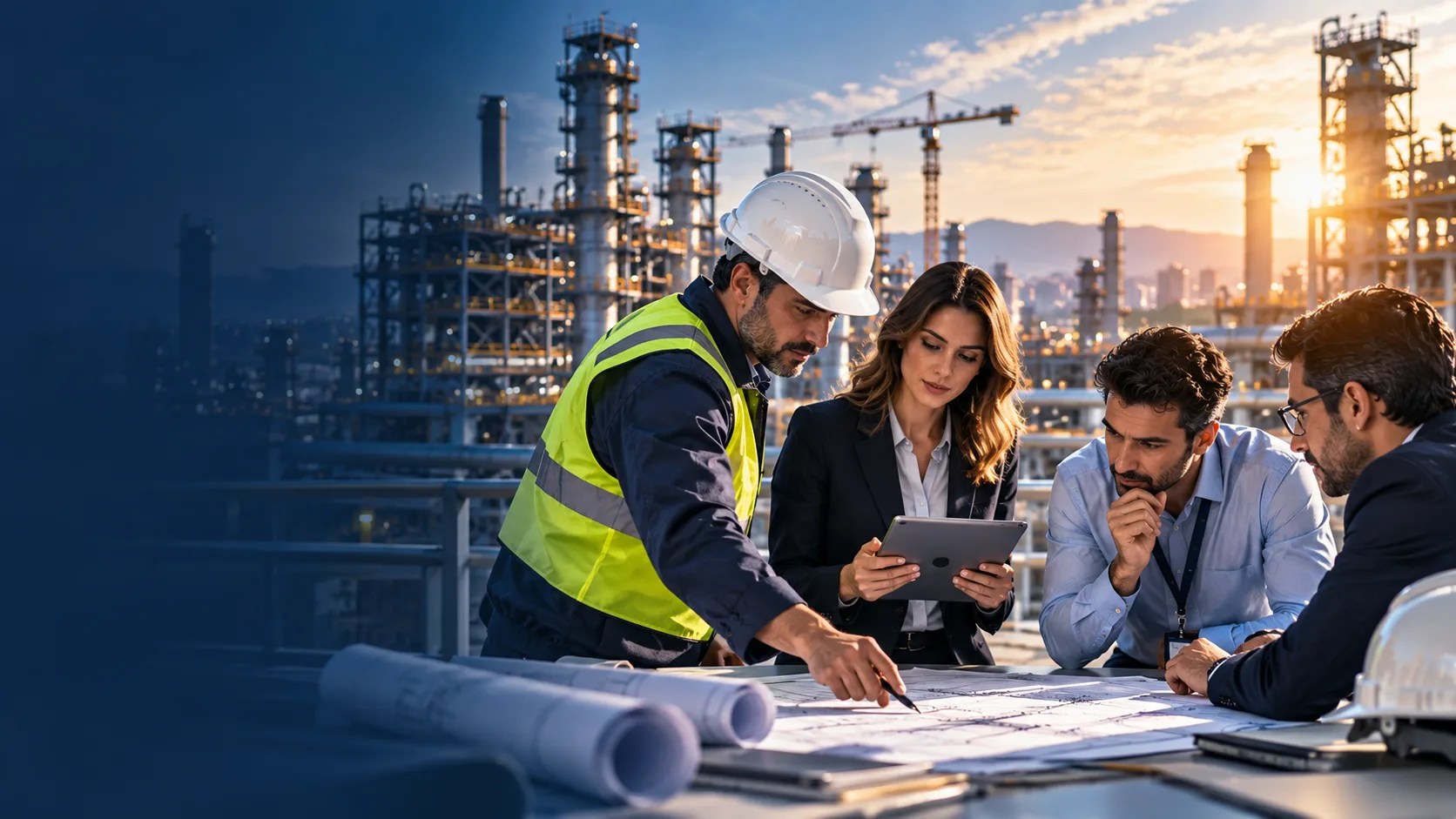 Professionisti IMS durante la pianificazione di un progetto industriale